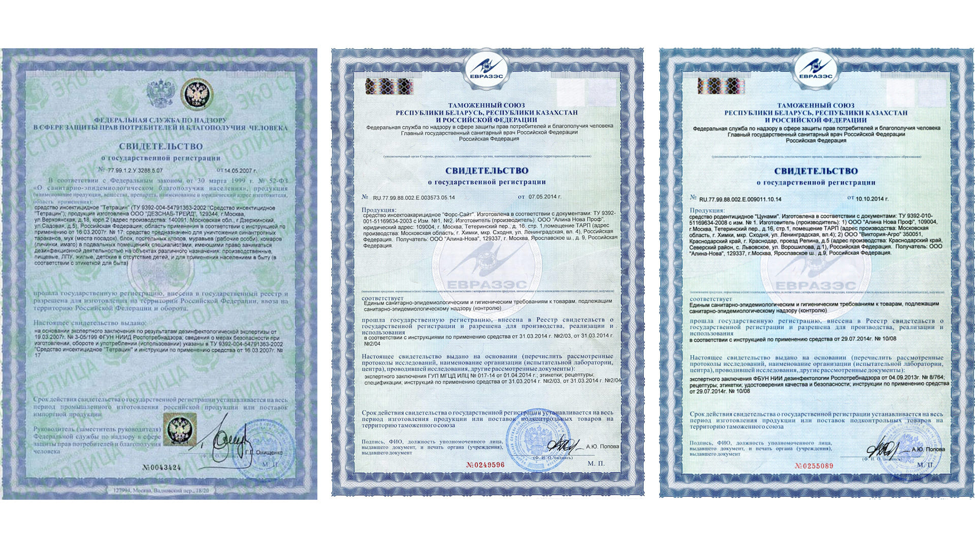 Сертификат два Москва Дезинсекция Шершней и их ульев